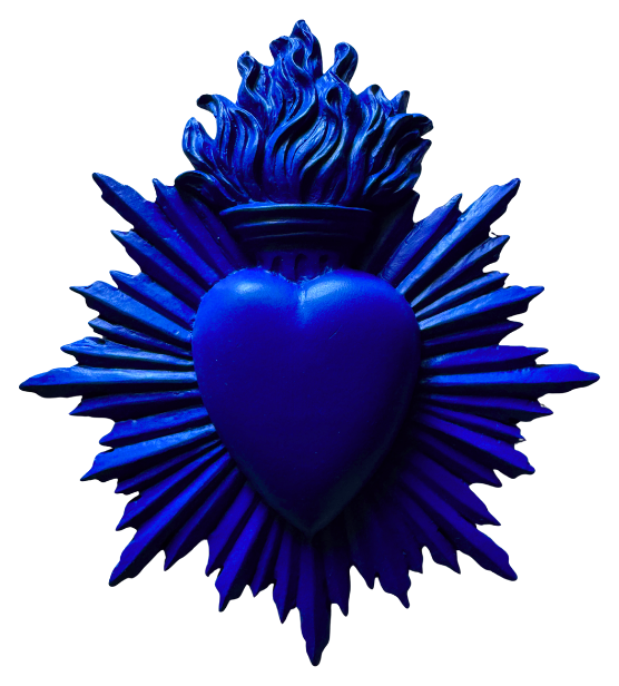 coeur bleu central transparent
